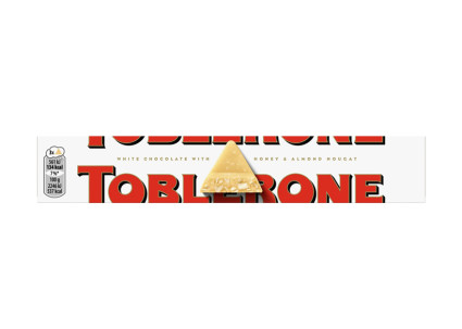 Toblerone White Chocolate with Honey and Almond Nougat, 100g